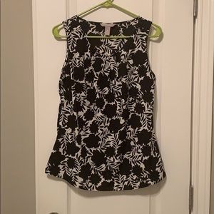Black printed flower blouse